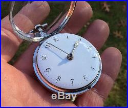 Mint 1798 English Verge Fusee Silver Pair Case Pocket Watch John Bent, Liverpool