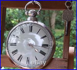 Mint 1836 English verge fusee silver pair case pocket watch by John Pearson