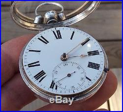 Mint Condition 1825 English verge fusee silver Pair case pocket watch by Charles
