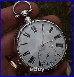 Mint Condition 1825 English verge fusee silver Pair case pocket watch by Charles