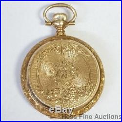 Minty 14k Yellow Gold Elgin Ladies 0s Hunter Case Pendant Pocket Watch
