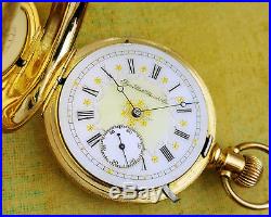 Minty 1888 SOLID 14 KARAT GOLD Elgin FANCY DIAL Hunting Case Pocket Watch