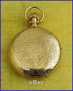 Minty 1888 SOLID 14 KARAT GOLD Elgin FANCY DIAL Hunting Case Pocket Watch