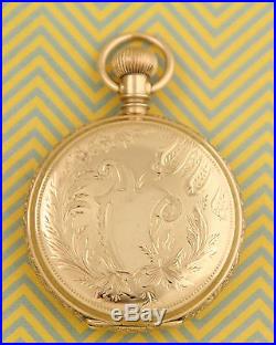 Minty 1890 SOLID 14 KARAT YELLOW GOLD Elgin Size 8 Hunting Case Pocket Watch