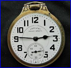 Minty Hamilton 992b Railroad Pocket Watch In Excellent Condition In Boc Case