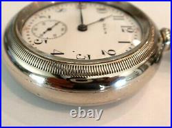 Monster Elgin Pocket Watch, in 8.1 OZ Alaska Metal Case-11J 61.3 MM- Serviced