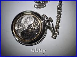 Montana Silversmiths Pocket Watch & Chain Set Engraved Western Scroll Boxed