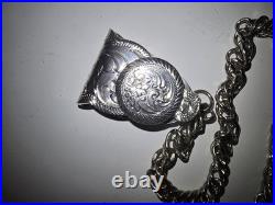 Montana Silversmiths Pocket Watch & Chain Set Engraved Western Scroll Boxed