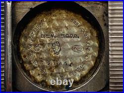 Movado 1930s Art Deco Slide / Pocket Watch CASE ONLY. 935 Silver
