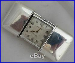 Movado Ermeto Chronometre Pocket watch Silver Case 46 mm. X 32 mm. Aside