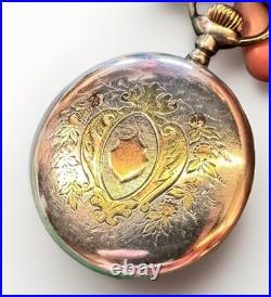 Multicolor Sterling case 12s Waltham OF pocketwatch RUNS 1913 No220 15j 1895