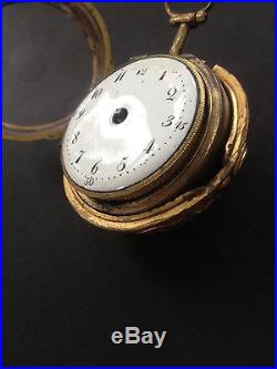 Mystery Pair Case Verge Watch, Repoussé Scene, Movement With Makers Name