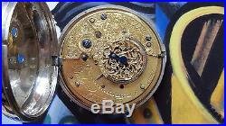 NELSON, LONDON pair cased BIG verge fusee pocket watch. LARGE! SERVICED! SUPERB