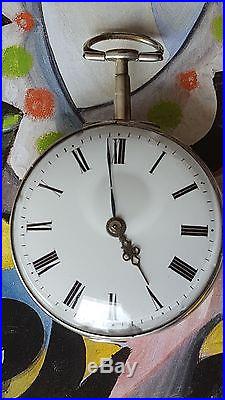 NELSON, LONDON pair cased BIG verge fusee pocket watch. LARGE! SERVICED! SUPERB