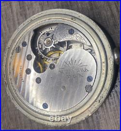 NEW ERA POCKET 58MM Watch, no crystal, Train engraving on back of watch (PJF)