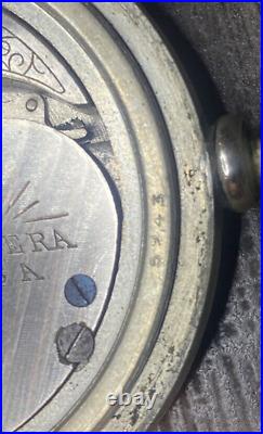 NEW ERA POCKET 58MM Watch, no crystal, Train engraving on back of watch (PJF)