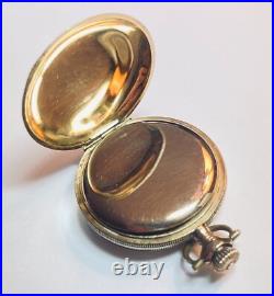 NY STANDARD Pocket Watch Engraved Hunter Case Bird Gold Filled Runs Well Antique