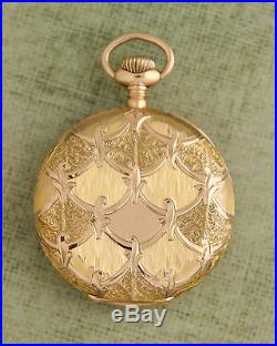 Near MINT 1901 UNSUNK DIAL Waltham 14 KARAT SOLID GOLD OF Case Pocketwatch