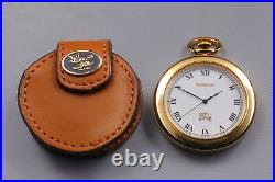 Near MINT / Case Burberry 6031-G24655 Gold Roman Logo 38mm Quartz Pocket Watch