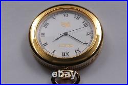 Near MINT / Case Burberry 6031-G24655 Gold Roman Logo 38mm Quartz Pocket Watch