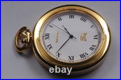 Near MINT / Case Burberry 6031-G24655 Gold Roman Logo 38mm Quartz Pocket Watch