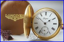 Near MINT Case Longines Cal. L507.2 Gold White Dial Hand-Winding Pocket Watch