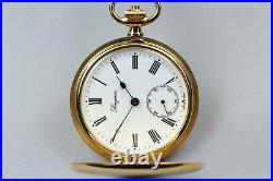 Near MINT Case Longines Cal. L507.2 Gold White Dial Hand-Winding Pocket Watch