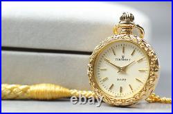 Near MINT / Case Papers GINZA TENSHODO VJ20-D003 Gold Qz Pendant Pocket Watch