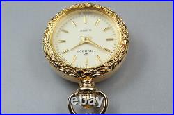Near MINT / Case Papers GINZA TENSHODO VJ20-D003 Gold Qz Pendant Pocket Watch