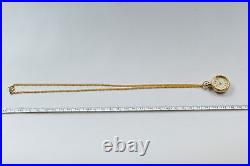 Near MINT / Case Papers GINZA TENSHODO VJ20-D003 Gold Qz Pendant Pocket Watch