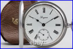 Near MINT with Case? Longines L507.2 White Roman 47mm Hand Winding Pocket Watch