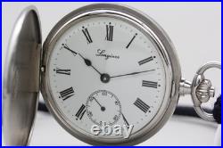Near MINT with Case? Longines L507.2 White Roman 47mm Hand Winding Pocket Watch