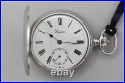 Near MINT with Case? Longines L507.2 White Roman 47mm Hand Winding Pocket Watch