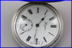 Near MINT with Case? Longines L507.2 White Roman 47mm Hand Winding Pocket Watch
