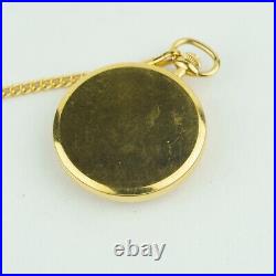 Near Mint Seiko 7N07-0020 Quartz Gold Half Hunter Case Pocket Watch #1396