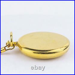 Near Mint Seiko 7N07-0020 Quartz Gold Half Hunter Case Pocket Watch #1396