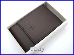 New Authentic Unused Rolex Brown Leather Watch Travel Case Pouch With Box