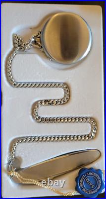 New Belair A1615W Pocket Watch Sapphire Crystal Stainless Case with Knife