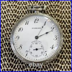 New York Standard Pocket Watch 12s 15j Wadsworth Rolled Plate Case Runs