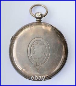 Newsome Coventry UK CHRONOGRAPH Antique POCKET WATCH SILVER CASE 1800s 4 REPAIR