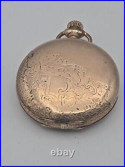 Nice 16s Dueber 10K Gold Filled Warranted 20 Year Pocket Watch Hunting Case