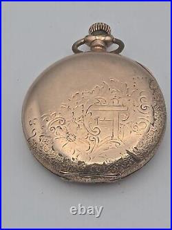 Nice 16s Dueber 10K Gold Filled Warranted 20 Year Pocket Watch Hunting Case
