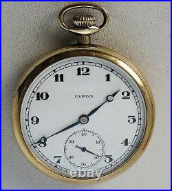 Nice 1919 Illinois 12's Open Face 20yr Gold Filled Pocket Watch 17j Grade 405