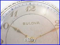 Nice Antique Running 1947 Bulova 17 Jewel 10kt Rolled Gold OF Case Pocket Watch