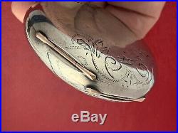 Nice & Heavy 5 Oz. Ornately Engraved Coin Silver 18 Size Keywind Hunting Case