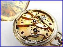 Nice Quality Antique Silver Cased J. W. Benson Half Hunter Pocket Watch Working