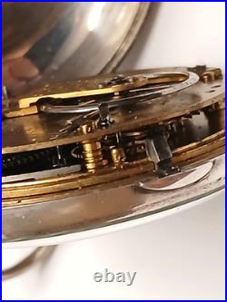 Nice Sterling Silver Pair Case Verge Fusee pocket watch. London 1848, Repair