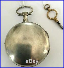 Nice fusee pocket watch circa 1730 solid silver case