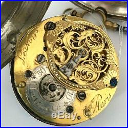 Nice fusee pocket watch circa 1730 solid silver case