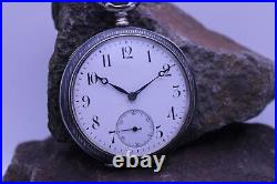 OMEGA 50.1mm SILVER ENGRAVED CASE SWISS POCKET WATCH (A10)